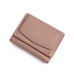 ANTI-THEFT BRUSH WOMEN'S LEATHER WALLET SHORT CARD BAG THREE FOLD SMALL WALLET