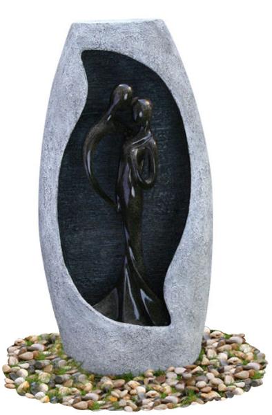 Handmade Fiberglass Resin Large Outdoor Water Fountains With Lights , 53x21x107c