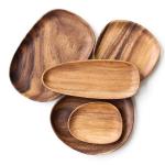 Buy cheap Customized Acacia Wood Serving Platter Printed Lacquer Wooden Food Serving Platters from wholesalers