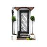Buy cheap Natural Lighting Elegant Inlaid Wrought Iron Door Glass For Building Hand Forged Dignified from wholesalers