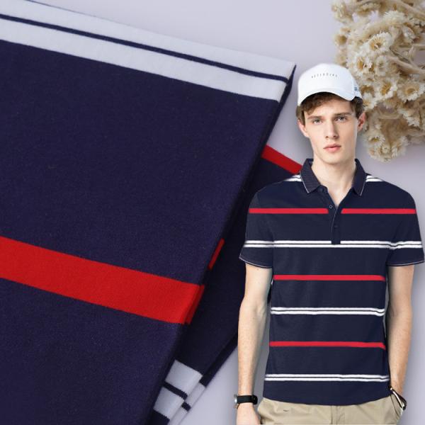 Buy cheap Durble And Skin-Friendly Natural And Environmentally Friendly Striped Knit Fabric For Polo Shirt from wholesalers