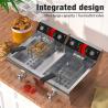 Buy cheap 12L Double Tank Electric Frying Machine Deep Fryer Pot with Basket Size 210*220*120mm from wholesalers