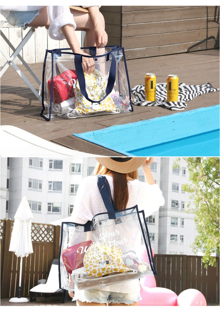 Wholesale clear PVC Waterproof Shopping Bag Transparent Hand Bag