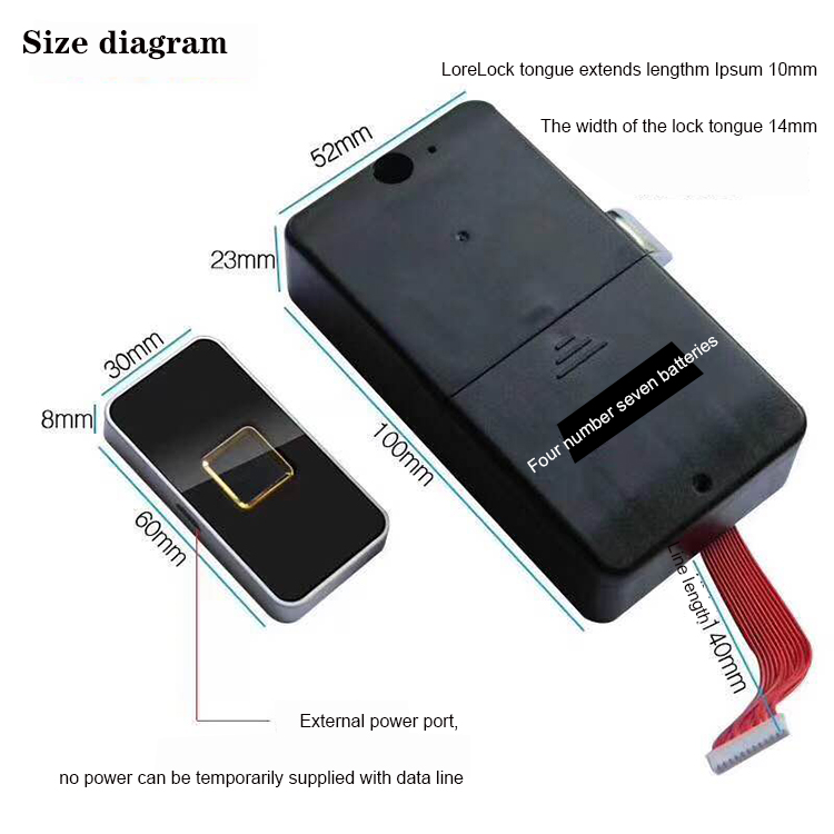 Small Keyless Smart Drawer Cabinet Lock / Waterproof Biometric Fingerprint Cabinet Lock
