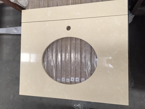 Buy cheap Hotel Renovation Quartz Bathroom Vanity Tops 93% Up Natural Quartz Sand from wholesalers