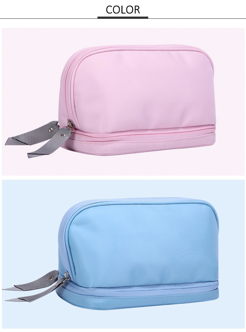 High Quality Makeup Artist Double Zipper Travel Cosmetic Bag With Mirror