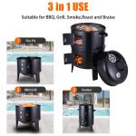 Outdoor Kitchen Trolley Barbecue with 4 Burners Gas BBQ Grill and Flame Safety