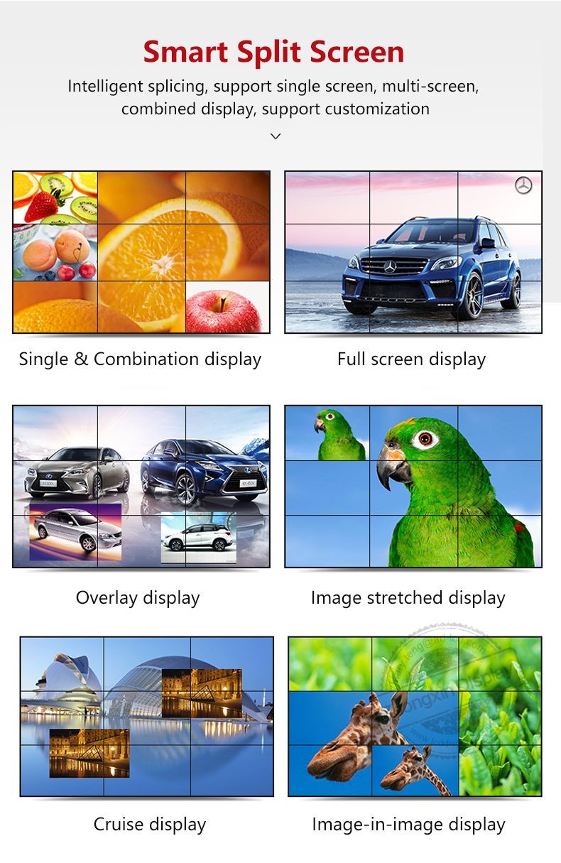 65inch 3.5mm bezel LCD Screen LED Back Light Panel Type 1920x1080 FHD 4x4 Video Wall for Outdoor Advertising