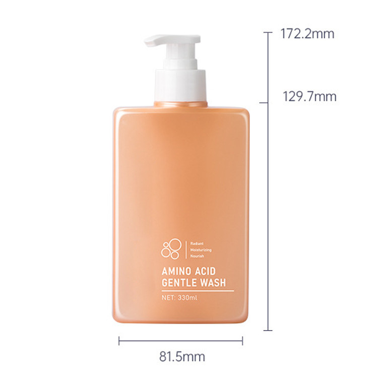 330ml Orange/Pink PP Smooth Bottle With white Pump For shampoo lotion bottle
