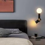Bedroom Study Reading Lamp Headboard Wall Light Sconce Light Rotatable Metal