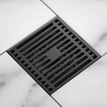 Modern Brass Bathroom Shower Drain , Square Floor Drain With Sink Hygienic Cover