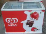 335L Commercial Ice Cream Chest With Top Open Sliding Curved Glass Door