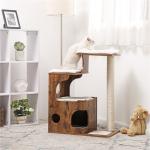 Fantasy Solid Wood Songmics Cat Tree Affordable Medium Three Bed Cave Equipped