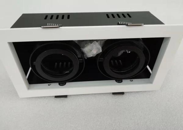 Buy cheap Double - Head Tiltable MR16 LED Recessed Downlight Max 2*50W For Pharmacy . Bank from wholesalers