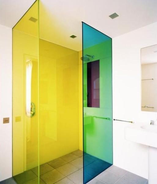 Buy cheap Colored Frameless Shower Enclosure Orange Green Frameless Shower Glass from wholesalers