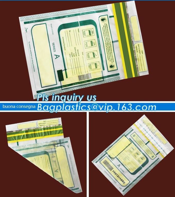 custom logo tamper tear proof plastic bank money envelopes mailing bag, Security Bag/Printed Plastic Security Bags For M