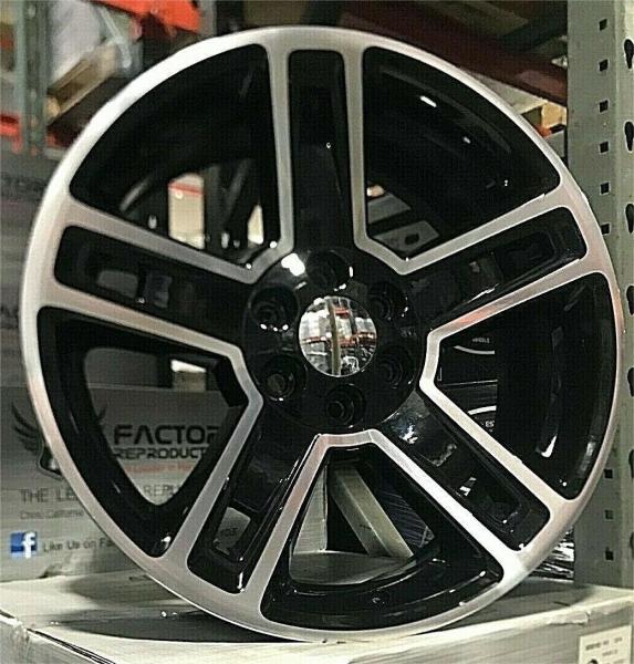 Buy cheap Chevy 1500 Silverado Black Machine Wheels Rims Sierra Yukon Fits 22" from wholesalers