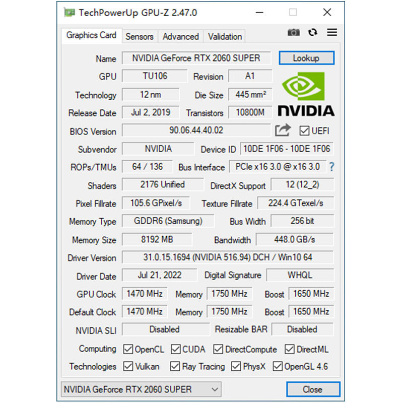 Mining Graphics Cards RTX 2060 6GB 192Bit 8pin For PC LAPTOP