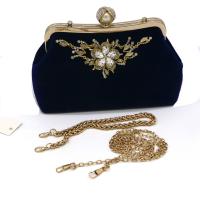 Buy cheap OEM ODM Velvet Black Blue Evening Clutch Handbag For Lipsticks Cosmetics product