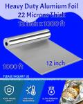 Aluminum Foil Wrap Roll 12 In X 1000 Ft Heavy Duty Commercial And Home Use For