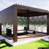 Buy cheap Outdoor Garden Villa Courtyard Pavilion with Louver Turning Aluminum Alloy Veneer Roof Pergola from wholesalers