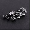 Buy cheap Stainless Steel jewelry punk style polished skull head stud earrings from wholesalers