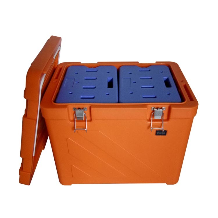 Orange Non - Toxic Plastic Insulated Cool Box , 110L Picnic Cold Storage Box