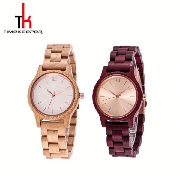Buy cheap Customized Small Face Wooden Wrist Watch For Ladies Sandalwood Strap from wholesalers