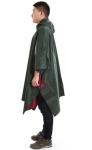 Olive Green OXFORD Fabric Heavy Duty Rain Poncho Comfortable Rainwear