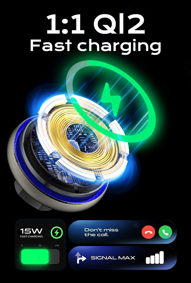 Starry Sky Light Magnetic Car Wireless Charging Holder Fast Heat Dissipation 9 Lighting Modes Customizable Shell Color