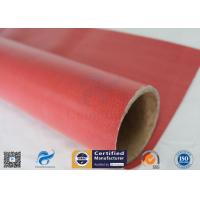 Buy cheap Furnace Curtain 0.45mm 40/40g 1000mm Red Silicone Rubber Coated Fiberglass product