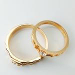 Creative Wedding Party 10g Engagement Rings Couple Set Gold