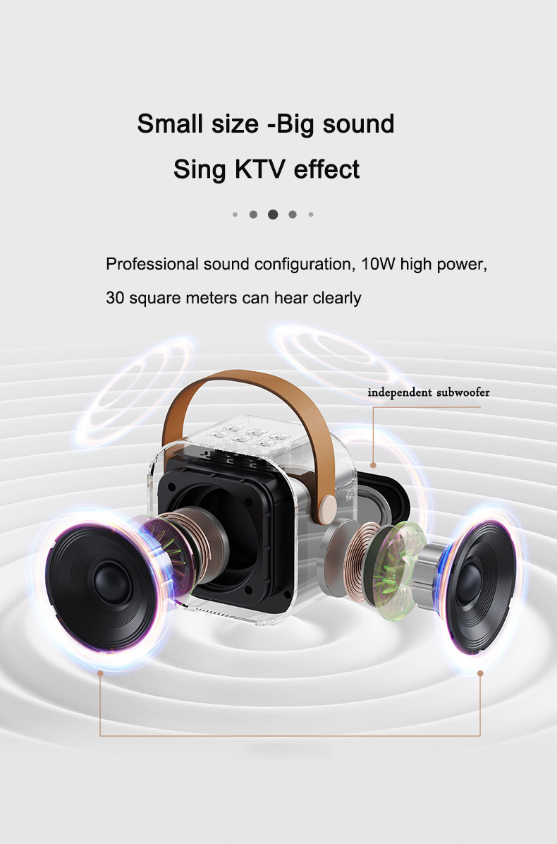 Kids Birthday Gifts Portable Karaoke Machine with 2 Wireless Microphones and Wi-Fi Music