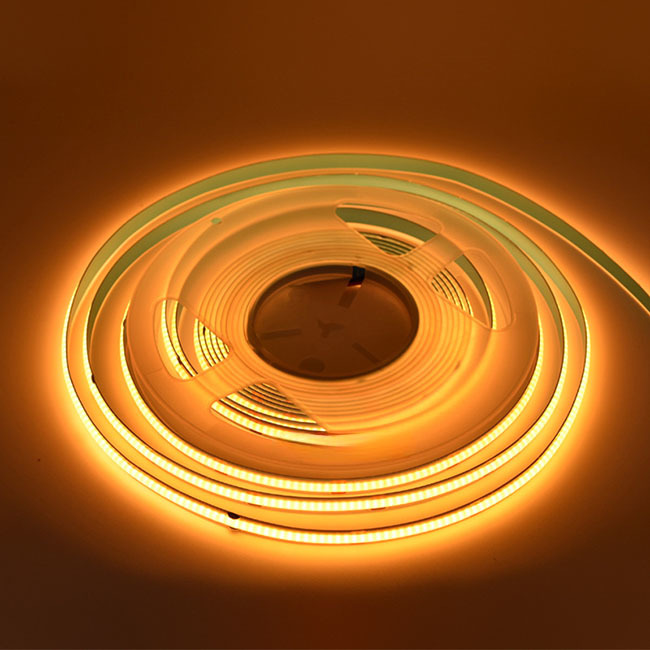 800lm/m Luminous Flux Cob Light Strip Dimmable 24v Single Color 8mm Warranty 3 Years