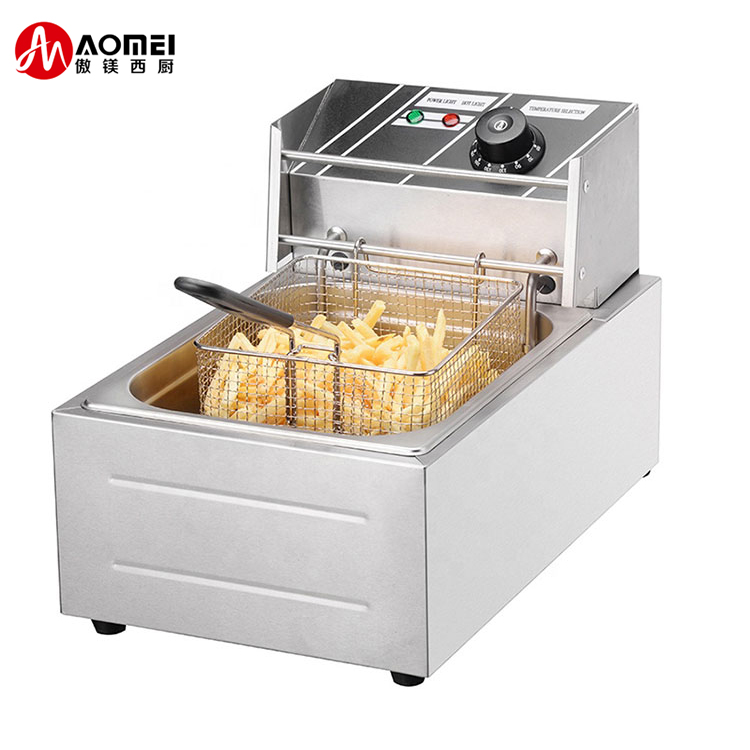 Professional Electric Deep Fryer 1 Tank 1 Basket 220V/110V Voltage for Commercial