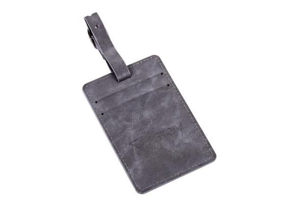 Buy cheap Grey Genuine Leather Tag Rectangle Pu Leather Luggage Tag Souvenir Gift from wholesalers