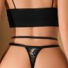 Buy cheap Valentine Womens Underwears Black Thong Lingerie G String Lace T Back Strappy Body Harness Gift from wholesalers