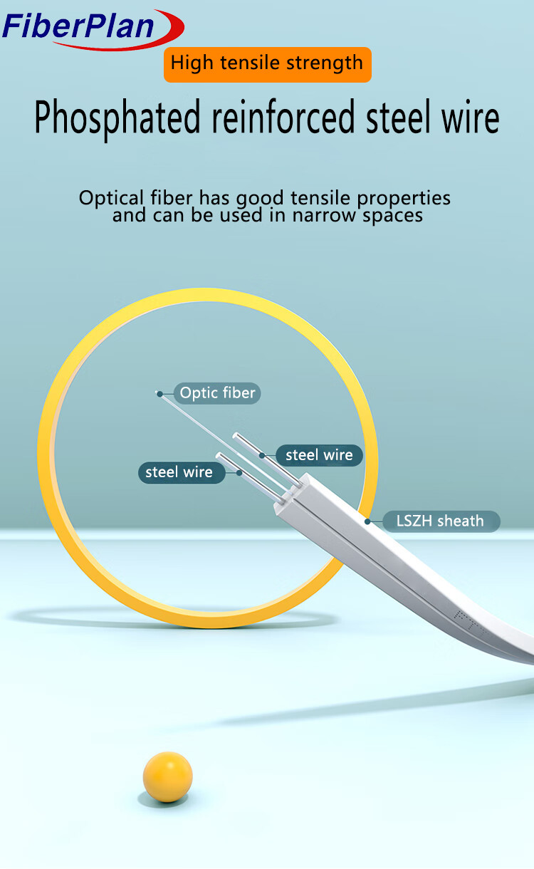 Fiberplan Drop Cable Patch Cord LC SC FC ST DIN UPC/APC SM G652D Fiber 3m To 1000m