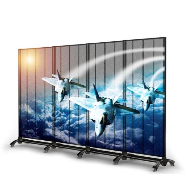Buy cheap P3.91 4G Wifi Digital Led Poster Display Glass Curtain 75% Transparency from wholesalers