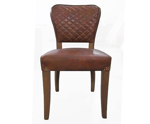 Buy cheap Brown Leather Dining Chairs With Wooden Legs Defaico Furniture from wholesalers