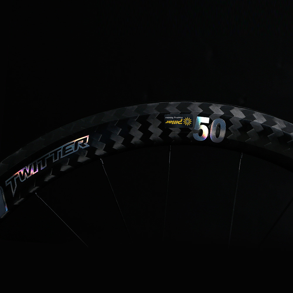 12K Rim Carbon Road Bike Wheelset 25mm Width High Strength Lightweight