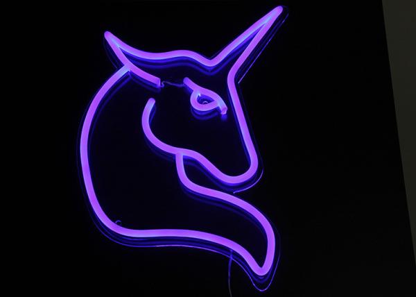 Buy cheap 12V Blue LED Neon Signs Unicorn Shape Handmade Visual Artwork Decor from wholesalers