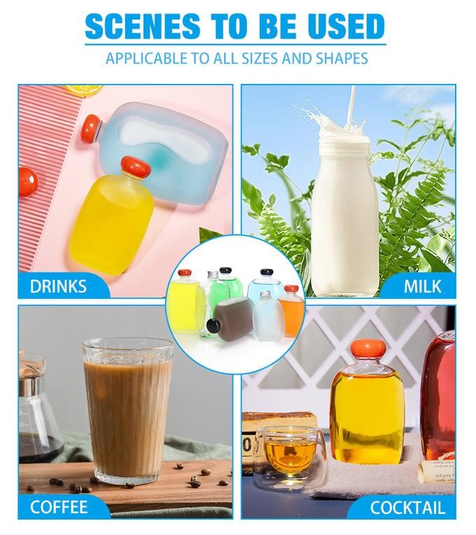 Wholesale Manufacture 200ml 300ml 500ml Twistable Cap Juice Beverage Glass Drinking Bottle