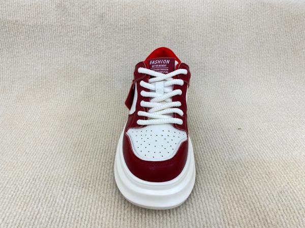 Buy cheap Thick Soled Women Red Sneakers Genuine Leather Red Trainers Womens from wholesalers