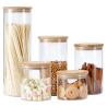 Buy cheap Smell Proof Bamboo Glass Container Set Food Storage Spice Mason Jar With Dispenser Lid from wholesalers