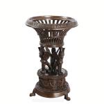 Antique Golden Cast Iron Flower Pots Powder Coated For Garden Decoration