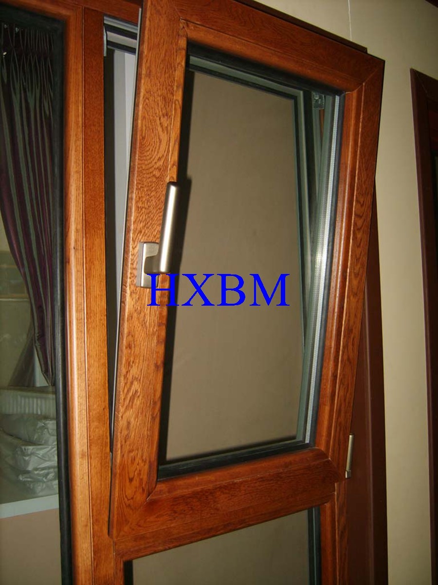 Residential Brown Aluminium Double Glazed Windows Water Resistant High Strength