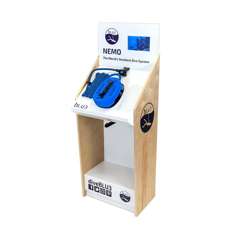 POS Wooden Display Stand Suncare Products Freestanding Retail Display For Cosmetic Store