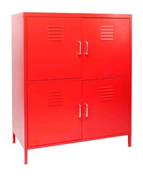 Buy cheap Red 4 Doors Metal Shoe Rack Dustproof Steel Storage Cabinet from wholesalers
