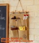 manufacturer Natural Jute canvas fabric wall hanging storage organizer carriage